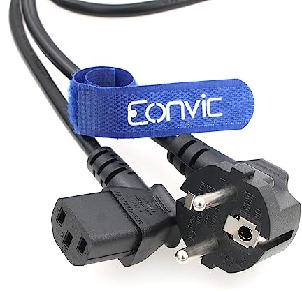 Eonvic IEC320 C13 - Cable de alimentación macho a hembra (16 A, 250 V, cable de alimentación para olla de arroz, hervidor de ordenador