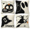 PAIVSUN Halloween Kissenbezug 40 x 40 cm 4er Set, Schwarze Katze Kürbis Geist Dekorative Kissenbezüge Halloween Dekoration für Home Sofa Schlafzimmer