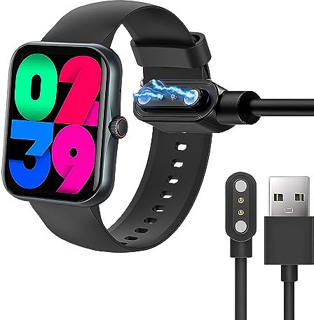 Blueshaweu Magnétique Chargeur Compatible avec PTHTECHUS S80 Smartwatch,Magnétique Chargeur Montre Connectée USB 3,3ft Compatible avec PTHTECHUS S80 1,83 Pouces Smartwatch pour Enfants (Noir)
