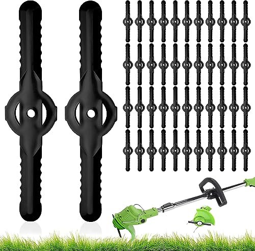 JNWYH Set di 80 coltelli di ricambio, compatibili con tagliaerba per proprietà, giardini, pastorali, aiuole, cortile, campo, prato, campo da calcio (nero)
