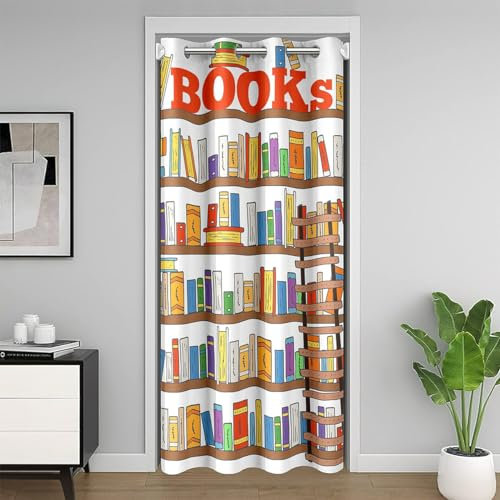 Erosebridal Tenda oscurante per biblioteca, tenda oscurante per la privacy, tende moderne per porte e librerie, collezione accademica, decorazione per porte e finestre, per camera da letto, 86,4 x