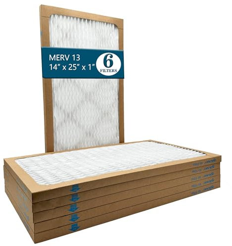 Furnace AC Luftfilter MERV 13, 35,6 x 63,5 x 2,5 cm, plissierter Luftfilter für HVAC-System (6 Stück)