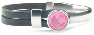 QOSS Armband GWEN vintage schwarz Stein dahlia rund Größe M