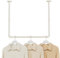 YheenLf Kleiderstangen Industrie Design, Zwei Befestigungsmöglichkeiten, Kleiderstange Wandmontage 120cm, Garderobenstange Deckenmontage 69 x 60 cm, Leicht zu installieren, 1er Set, Beige