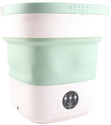 Mini Lavadora De Cubos, Lavadora Plegable Portátil Con Tubo De Drenaje En Seco De Giro Suave, Lavadora Práctica Para El Hogar, 7,5 L, 100, 240V(EU Plug-Verde)