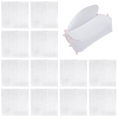 12 unidades de red de costura cuadradas de plástico de punto de red de tela para manualidades, tela bordada, para hacer hilo, tejer y ganchillo