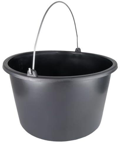 Baueimer 5 10 12 16 20 Liter aus Kunststoff Putzeimer Mörteleimer Zementeimer Wassereimer Garteneimer Kunststoff-Eimer Schwarz (5, 10 Liter)