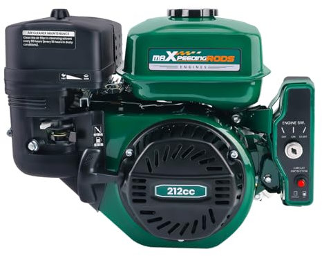 maXpeedingrods Motore elettrico a benzina da 7 CV, motore a benzina con albero da 19 mm, motore OHV, motore a 4 tempi, 212 cc, motore a benzina 1 cilindro, raffreddato ad aria