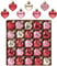 Valery Madelyn Herzförmige Valentinstags-Ornamente, Geschenkpackung, Weihnachtsbaumschmuck, rosa-rotgold, herzförmige Weihnachtskugeln, hängende Party, Hochzeitsdekoration, 25 Stück