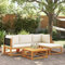 Homgoday Gartenmöbel-Set 5-teilig mit Kissen aus massivem Akazienholz, modernes Sofa-Set, Schlafsofa-Set für Wohnzimmer, Sofa, Set für den Außenbereich, Modell 3278872