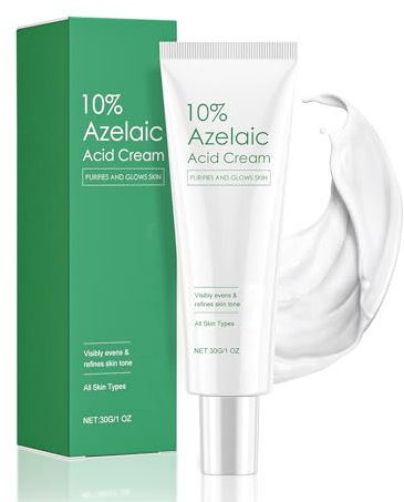 Allony Azelainsäure Creme, 10% Azelaic Acid Serum, Pigmentflecken Entferner Gesicht, Aufgehellte Pickelmale, Gleichgewicht Gesichtsöle, Alle Hauttypen, 30g