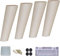 4er Set Massivholz Küchenmöbelbeine, Schräge Konische Stehtischbeine, Ersatz Sofa-Stützbeine, Mit Montageplatte/Schrauben (6Cm, Weiß) (Weiß, 15Cm)