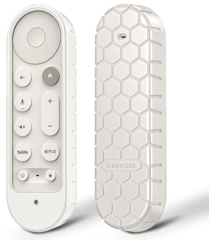 Fintie Funda de mando a distancia para Google TV Streamer (4K) Voice Search Remote 2024 - [Serie de colmenas] Funda protectora ligera antideslizante de silicona a prueba de golpes, funda fina, color