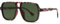 Long Keeper Retro Pilot Sonnenbrille Pilotenbrille Herren Damen Quadratisch Sonnenbrille Groß 70er Klassisch Eckige Pilot Retro Brille UV400 (Leopard Rahmen - Grün Linse)