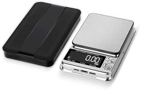 EDEDE Digital Kitchen Scales, Jewelry Scales Pocket Kitchen Scale 100g/500g, USB Charging High Precision Electronic Stainless Digital LCD for Home and Office Use(100g 0.01g)