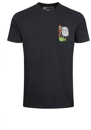 Weird Fish Beer Offisher Back Print Artist T-Shirt Navy Size XL