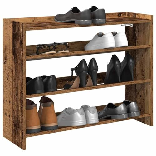NQJIBUE Schuhregal Old Wood 80x25x62cm Holzwerkstoff