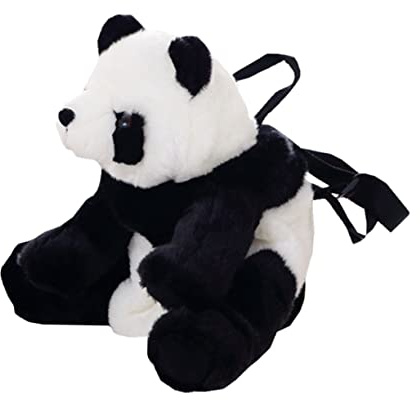 LIFKOME Plüsch Panda Rucksack Junge Mädchen Spielzeug Aufbewahrungstasche Große Kapazität Niedlicher Tier-Rucksack Geburtstag Geschenk Für Jungen Und Mädchen Schwarz-weiß Kuscheliges Organ