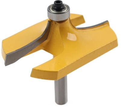 Bacar Thumbnail Router Bit Table Edge Cutter Woodworking 8mm Shank 2-3/4 Diameter 1PC Carbide Tipped Yellow & Silver