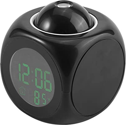 RASTKY projektor Uhr, Zeitprojektion Takt Multi -Funktion Digital LCD -Wandprojektion Sprachgesprächs Temperaturanzeige LED