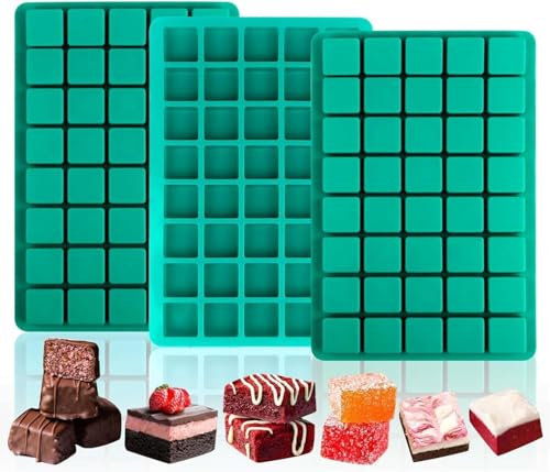 ZYEKIU 3 Pièces Moule Tablette Chocolat, Moule Chocolat Carré, Moule Bonbon Antiadhésif, Moule Silicone Tablette de Chocolats DIY pour Bonbons, Glaçons, Moule Silicone Chocolats (Vert)