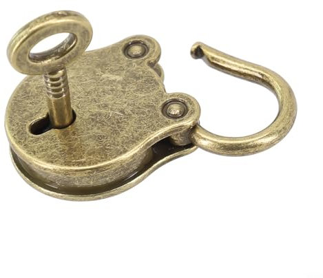 Cartoon Bär Design Vorhängeschloss für Koffer und Handtaschen, sicheres Gepäckschloss mit Schlüssel, Retro Bronze Legierung