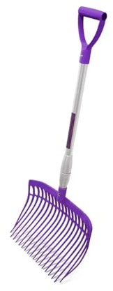 Quality Aluminium Purple ABS Bedding & Shaving Fork Equestrian Tack Shavings Fork for Horses with Handle 115cm, Durable Yard Tool for Stables, Trailers & Fields