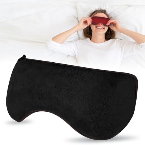 AOOWU Compresse pour les yeux chauds, Réutilisable Masque Chauffant Yeux aux avec Housse en peluche lavable, Masque chauffant, pour la Fatigue Oculaire, Lavable, Soulage les yeux gonflés et les cernes