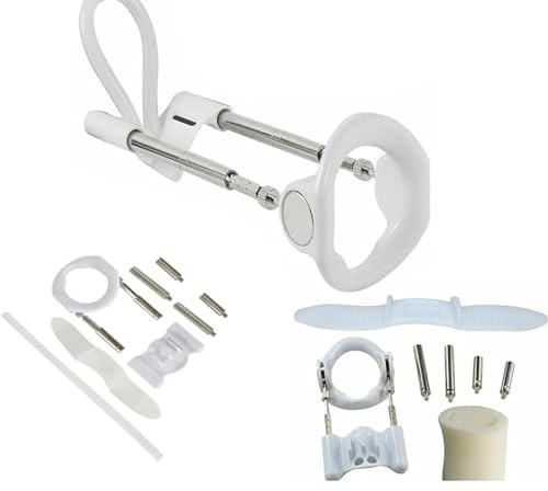 Pennis Extender Stretcher Kit Massage Mens Bracket Kit Male Stretching Bracket for Private Part Adjustable Wearable Size Men Support Traction Extender Set White