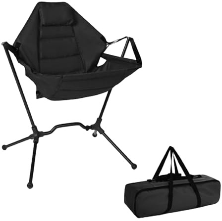Outdoor Chairs, Portable Rocking Chair, Camping Rocking Chair, Folding Swing Hammock Chair, Foldable Adjustable Hanging Chairs for Lawn, Lounge, Picnic, Patio