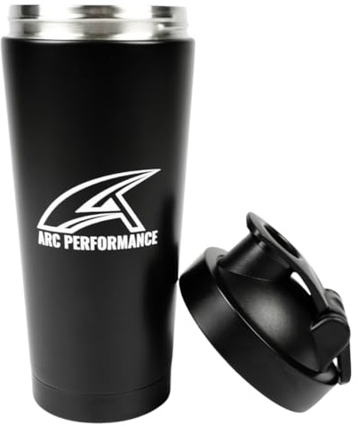Arc Performance Shaker per proteine in acciaio inox, fino a 800 ml, a doppia parete, isolato sottovuoto, senza BPA, con coperchio a prova di perdite, per palestra e in viaggio
