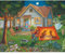 Bits and Pieces 300 Große Teile Puzzle für Erwachsene Hinterhof Camping Familie Fun House Puzzle by Artist Christine Carey 300 Pc Jigsaw
