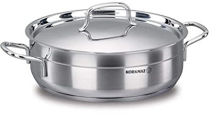 Korkmaz Alfa Series A1027 Casserole basse en acier inoxydable 5,5 l