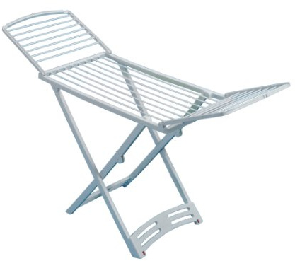 GIMI Zaffiro Stendibiancheria da Pavimento in Resina 100%, 20 M Stendibili, Bianco, 126x60x10 cm