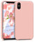 kwmobile Hülle kompatibel mit Apple iPhone X Hülle - Silikon Handy Case - Handyhülle weiche Oberfläche - kabelloses Laden - Rosegold