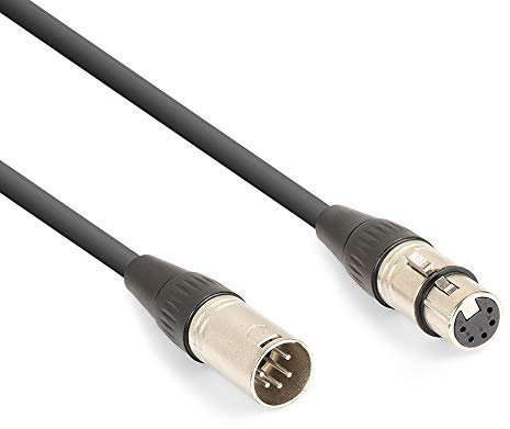 Power Dynamics 5-Pin XLR DMX Cable Male to Female - 12m Length | Professional Stage & Lighting Control Cable | Durable Shielded 5-Pin XLR Connection for DMX Lighting, Theatre, Live Events