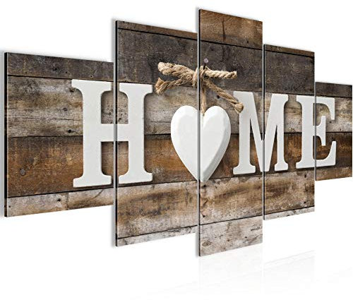 Runa Art - Bilder Home Holz 200 x 100 cm 5 Teilig XXL Wanddekoration Design Braun 014751b