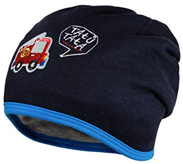 maximo Unisex Baby leicht ausgenähte Form mit Reflektlabel Feuerwehr Mütze, Blau (Marine 48), (Herstellergröße: 47)
