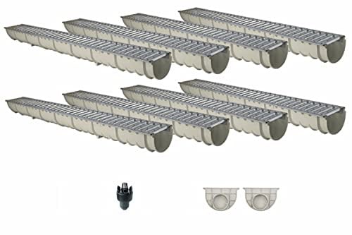 Entwässerungsrinne GFK MEA MEAHOME Classic mit Zubehör als SET 8 Meter