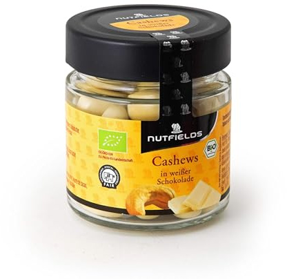 Nutfields Cashewkerne in Weißer Schokolade | Gourmet-Snack | Fairtrade | 150 g
