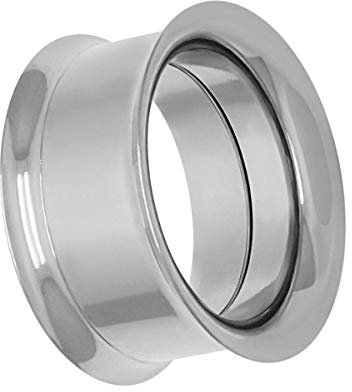 Soul-Cats Double Flared Flesh Tunnel einzeln oder Set Tunnelset Edelstahl Plug 2 bis 22 mm, Größe: 6 mm, Farbe: Silber