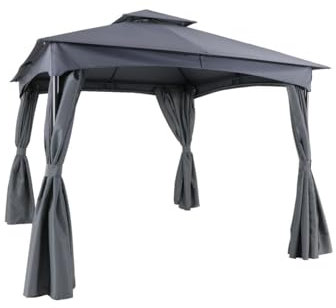Ersatzdach Pavillon Maxim 300 x 300 cm Grau Pavilliondach