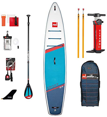 Red Paddle Unisex – Erwachsene 12’6″ Sport + Carbon 50 Nylon Tabelle Sup Und Paddle, Mehrfarbig, Uni