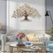 HQL Baum des Lebens Wandkunst Dekor, Baum Blatt Metall Wandskulptur, 3D kreative Wandbehang Dekoration, für Wohnzimmer Hintergrundwand,30 W x 18 H（77x45cm）