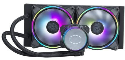 Cooler Master MasterLiquid ML240 Illusion Close-Loop AIO CPU Liquid Cooler, Translucent Dome, 3rd Gen Dual Chamber Pump, 240 Radiator, Dual MF120 Halo for AMD Ryzen/Intel 1200/1151