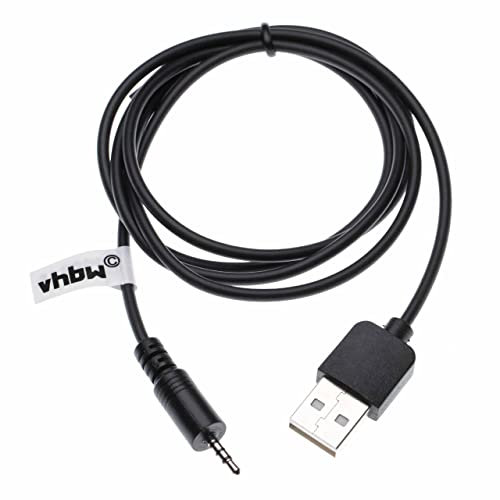 vhbw Câble de Chargement USB Compatible avec AKG K490NC, K495NC, K840KL, N60NC, NC60NC écouteurs - USB à Prise Jack de 2,5 mm, Noir, 55 cm