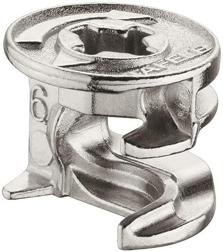 6 x Hafele Cam Nut Locking Furniture Screws - Ideal For Cabinets, Flat Pack Furniture etc. (Fits 15mm Holes)