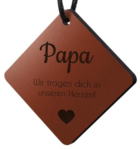 Personalisierter Auto Anhänger - Innenspiegel Rückspiegel Anhänger aus Echt Leder mit eigener Gravur für Innenspiegel - Dekoration innen Geschenk Glücksbringer Spiegel - Zubehör für Autospiegel