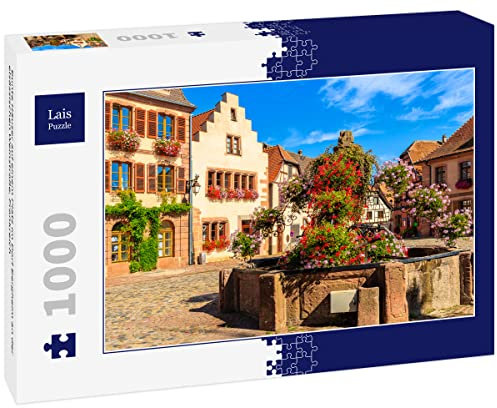 Lais Puzzle Colourful houses on a square in the village of Bergheim on the Alsace Wine Route, France 1000 pieces