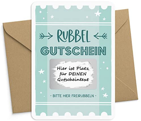 KuschelICH Rubbelkarte Gutschein zum Selbstbeschriften – Kreative Geschenkidee für Geburtstag, Weihnachten, Valentinstag – A6 Karte mit Rubbelsticker – DIY Gutschein